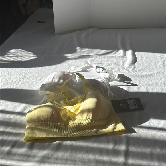 New Balance Other - New Balance Yellow and White Sports Bra Set.  Of 2
